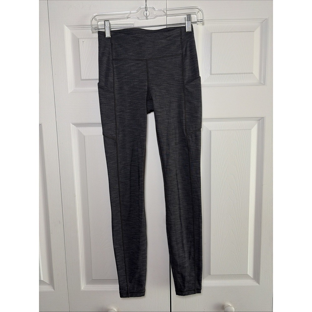 Lululemon Speed Up Tight Leggings Womens Size 4 Heathered Black Running Yoga